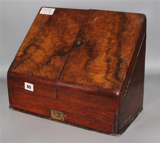 A Victorian burr walnut stationery cabinet